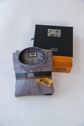 Al Aseel Thobe Grey Embroidered Al Aseel Thobe Grey Embroidered