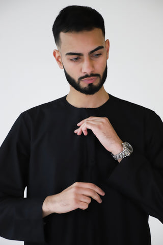 BOYS PREMIUM EMIRATI THOBES - BLACK BOYS PREMIUM EMIRATI THOBES - BLACK