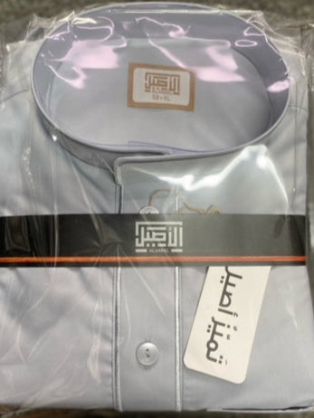 Al Aseel Thobe Light Grey with Embroidery Al Aseel Thobe Light Grey with Embroidery