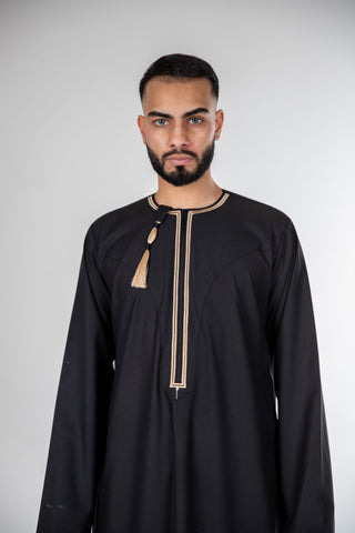 BOYS PREMIUM OMANI THOBES - BLACK BOYS PREMIUM OMANI THOBES - BLACK