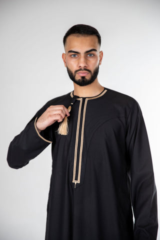BOYS PREMIUM OMANI THOBES - BLACK BOYS PREMIUM OMANI THOBES - BLACK