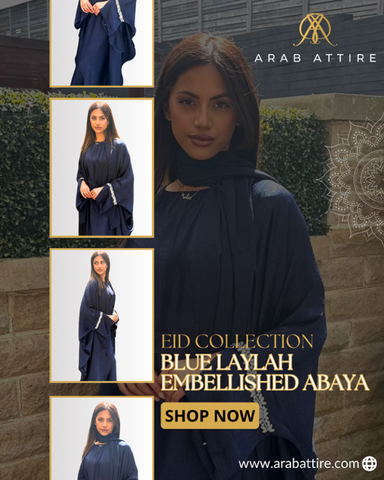 Blue Laylah Embellished Abaya Blue Laylah Embellished Abaya