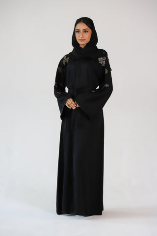 Open Brown Floral Abaya Open Brown Floral Abaya