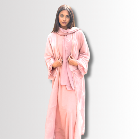 Pink Luxury Embellished Abaya Pink Luxury Embellished Abaya