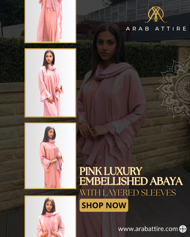 Pink Luxury Embellished Abaya Pink Luxury Embellished Abaya