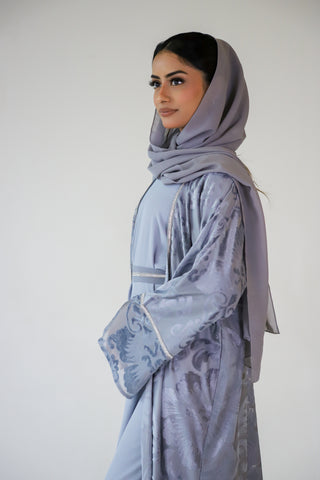 Elegant Grey Open Abaya