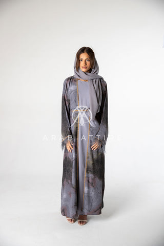 Grey Marble Abaya