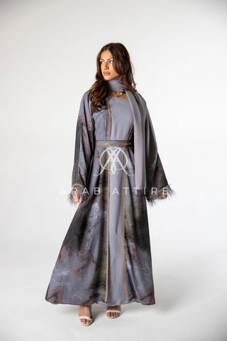 Grey Marble Abaya