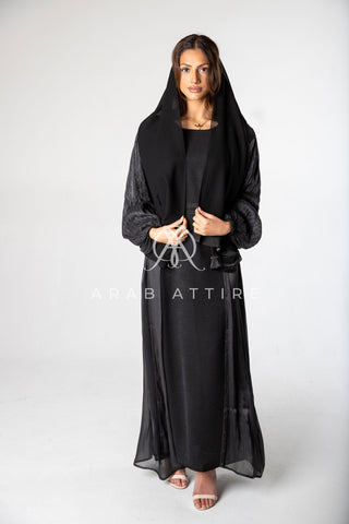 Balloon Sleeve Abaya Black