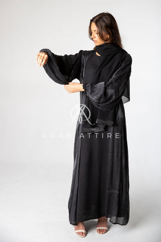 Balloon Sleeve Abaya Black