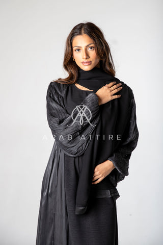 Balloon Sleeve Abaya Black