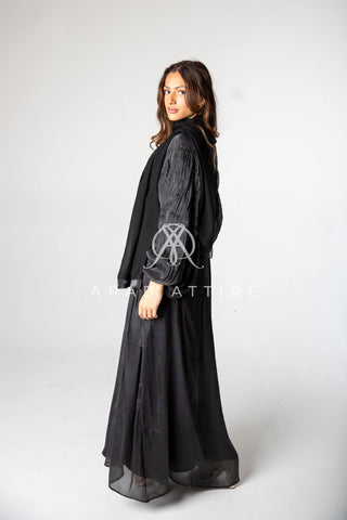 Balloon Sleeve Abaya Black