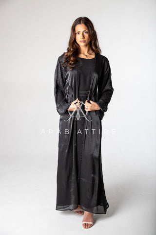 Balloon Sleeve Abaya Black