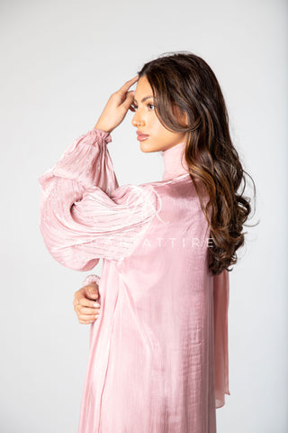 Balloon Sleeve Abaya Pink