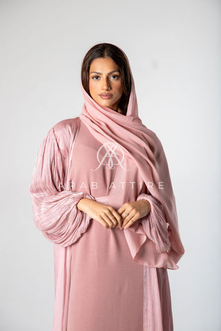 Balloon Sleeve Abaya Pink