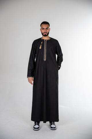 BOYS PREMIUM OMANI THOBES - BLACK