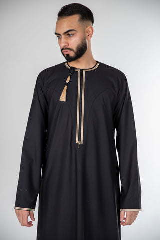 BOYS PREMIUM OMANI THOBES - BLACK