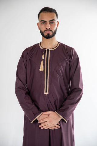 BOYS PREMIUM OMANI THOBES - MAROON