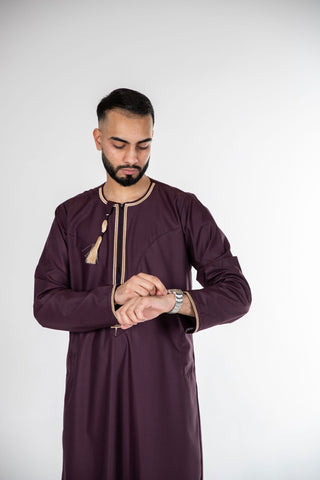 BOYS PREMIUM OMANI THOBES - MAROON