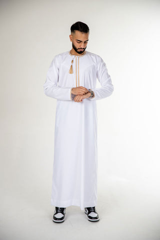 BOYS PREMIUM OMANI THOBES - WHITE