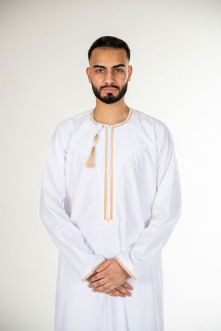 BOYS PREMIUM OMANI THOBES - WHITE