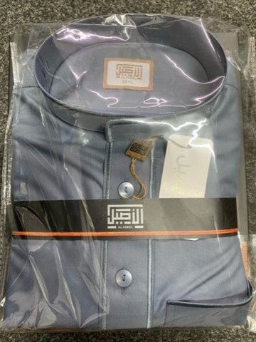 Al Aseel Thobe Light Dark Grey with Embroidery
