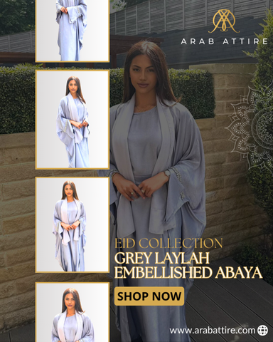 Grey Laylah Embellished Abaya