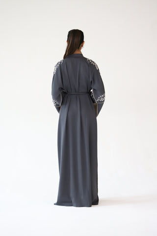 Luxury Premium Embellished Grey Abaya