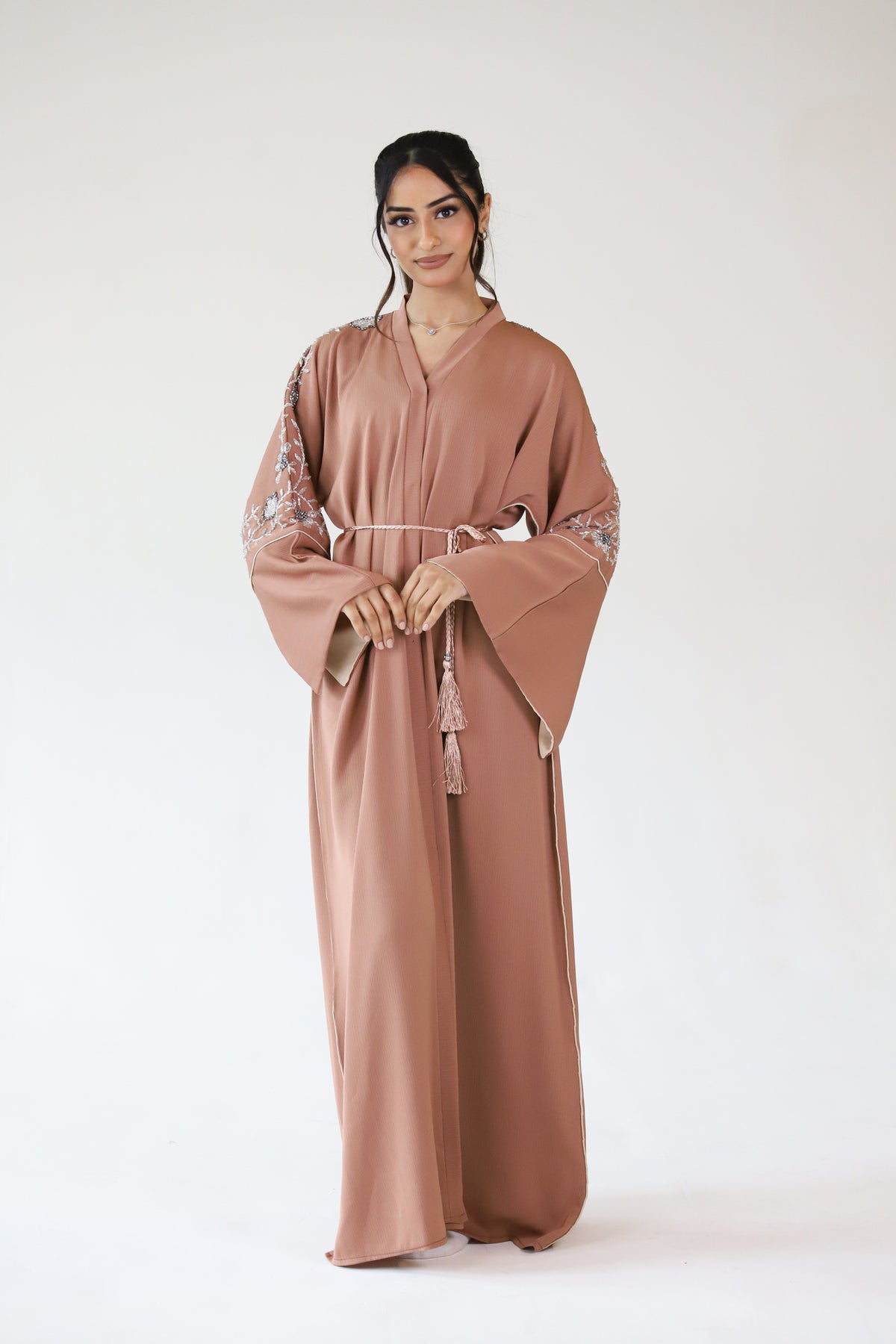 Luxury Premium Embellished Peach Abaya