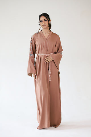 Luxury Premium Embellished Peach Abaya