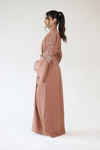 Luxury Premium Embellished Peach Abaya