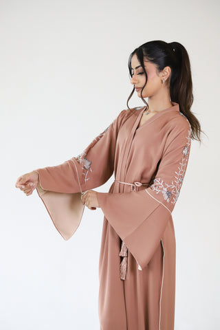 Luxury Premium Embellished Peach Abaya